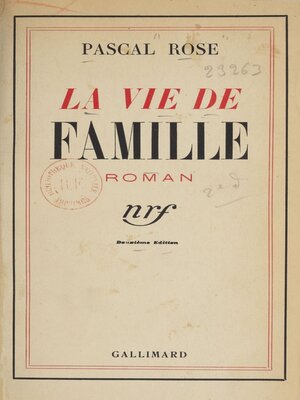 cover image of La vie de famille